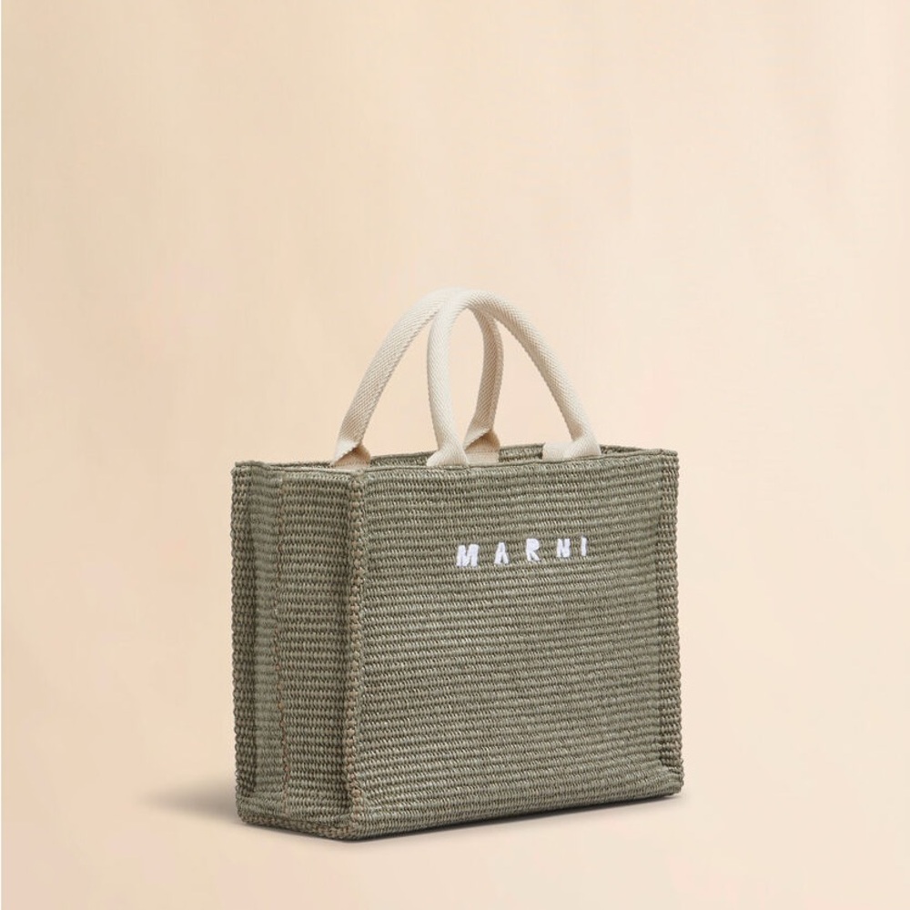 Marni Women's Small Basket Bag in Dusty Olive